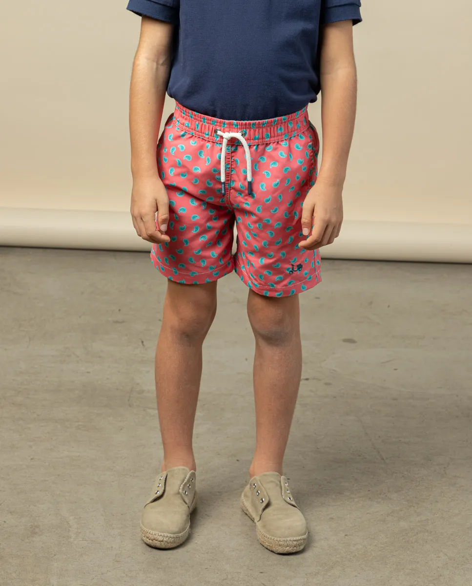 Bañador niño paisley eco coral - Image 3