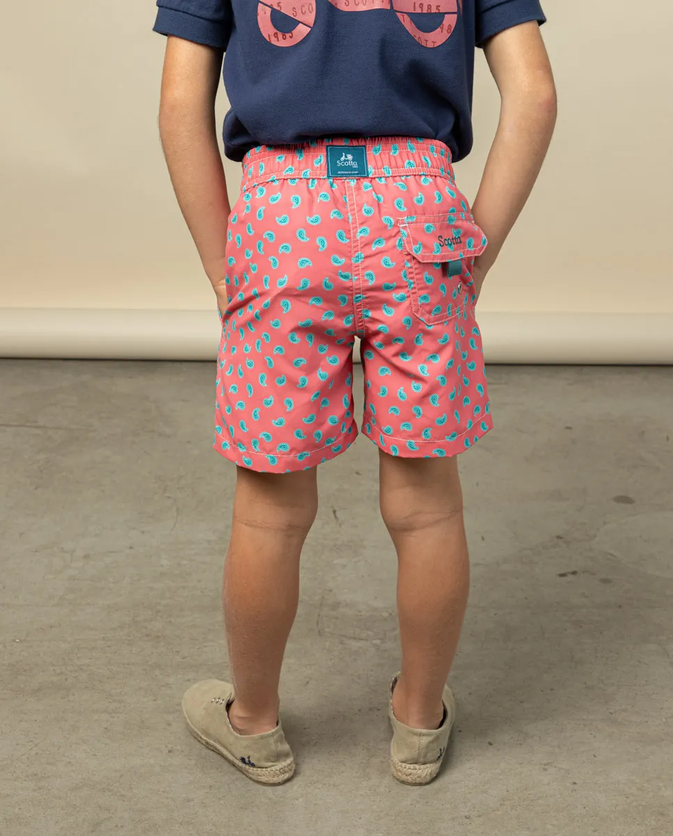 Bañador niño paisley eco coral - Image 4