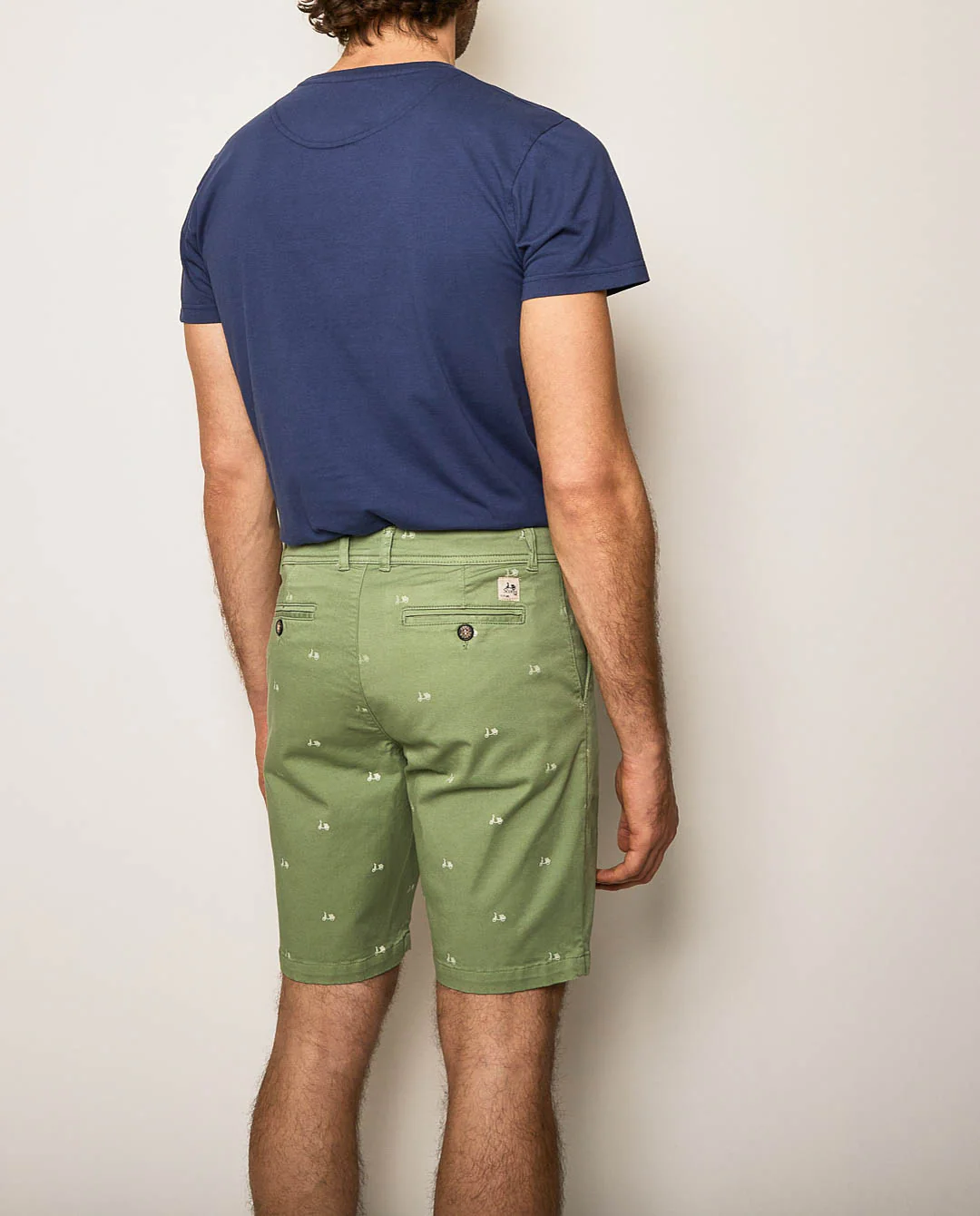 Bermudas print logo 100% algodón khaki - Image 3