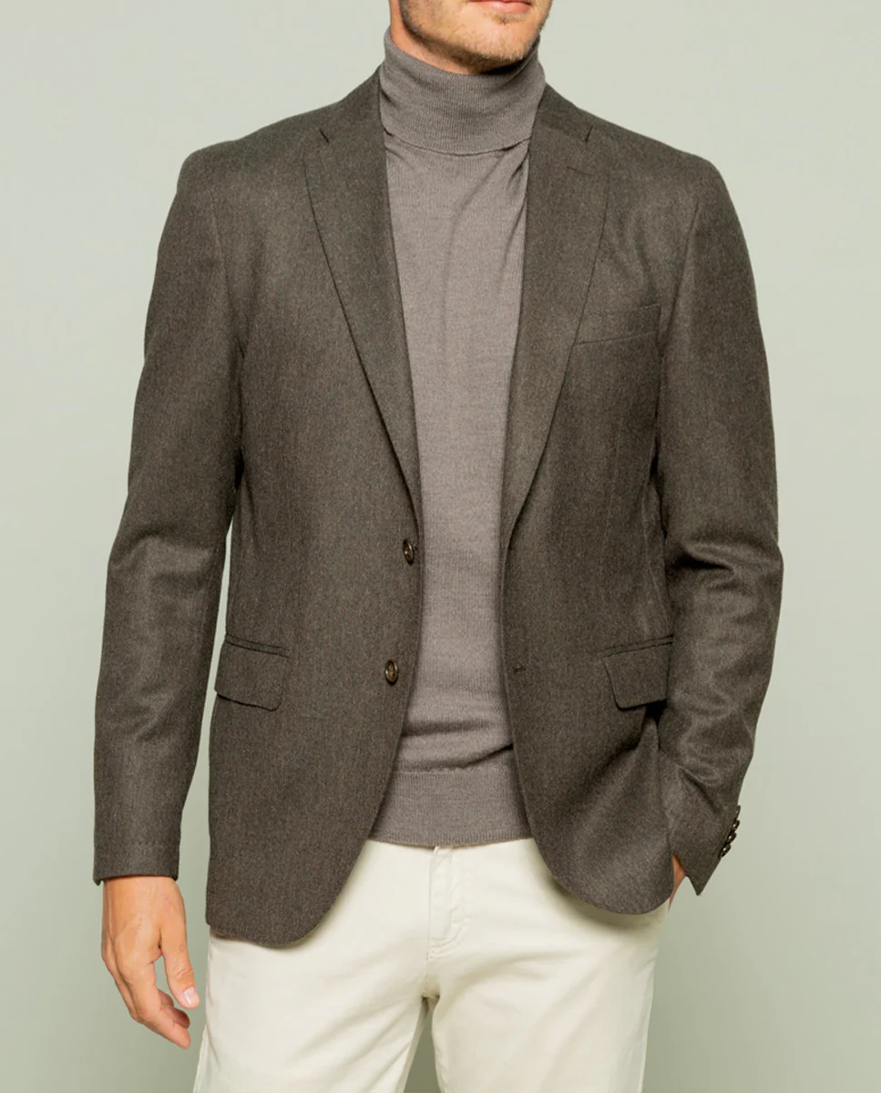 Blazer smooth wool marron