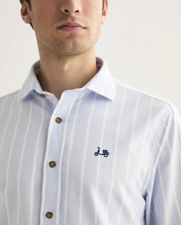 Camisa big stripes celeste - Image 2