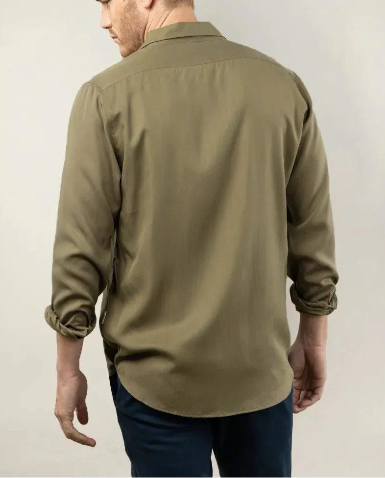 CAMISA BRUNCH TENCEL KHAKI - Image 3