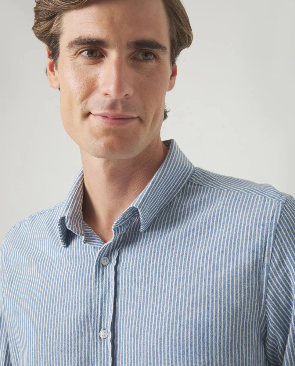 Camisa Denim Sport Raya Media Marino - Image 3