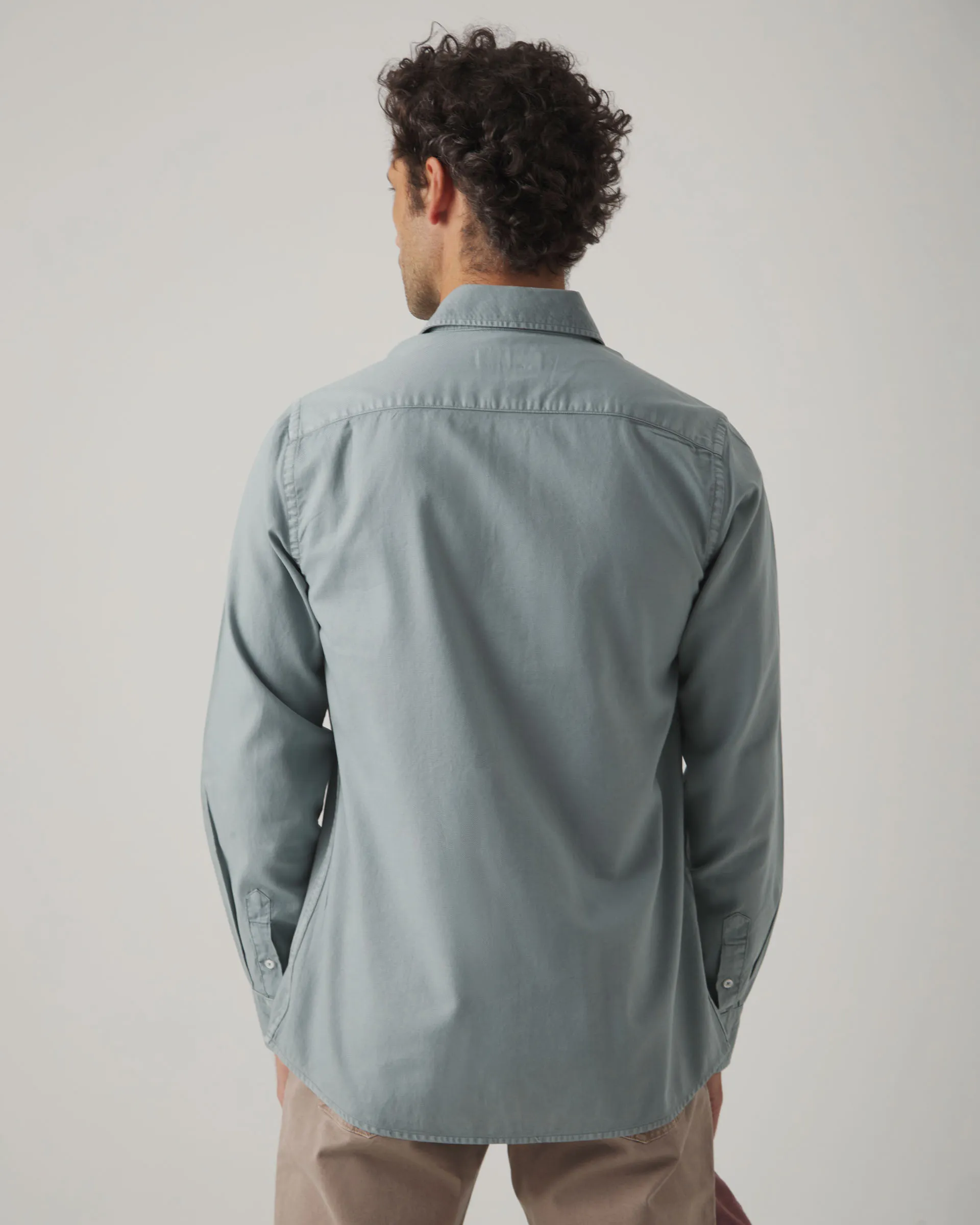 Camisa Estructura Pinpoint Azul Grisáceo - Image 3