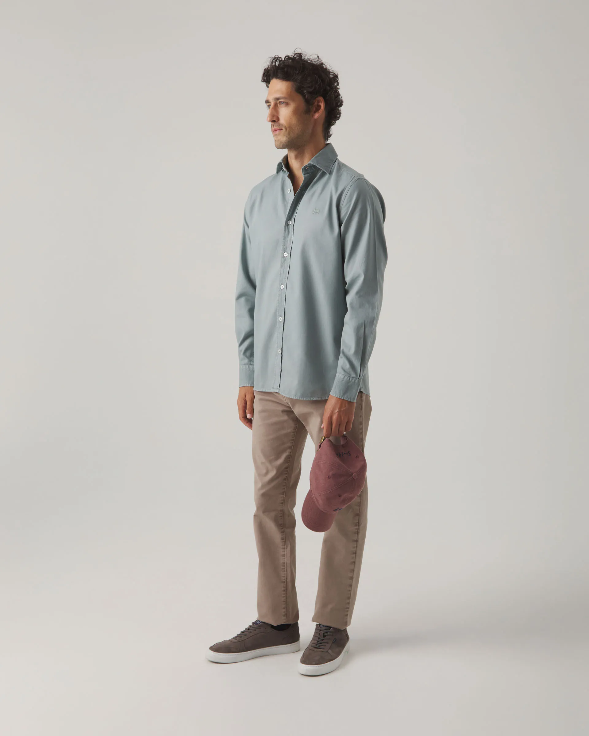 Camisa Estructura Pinpoint Azul Grisáceo - Image 4