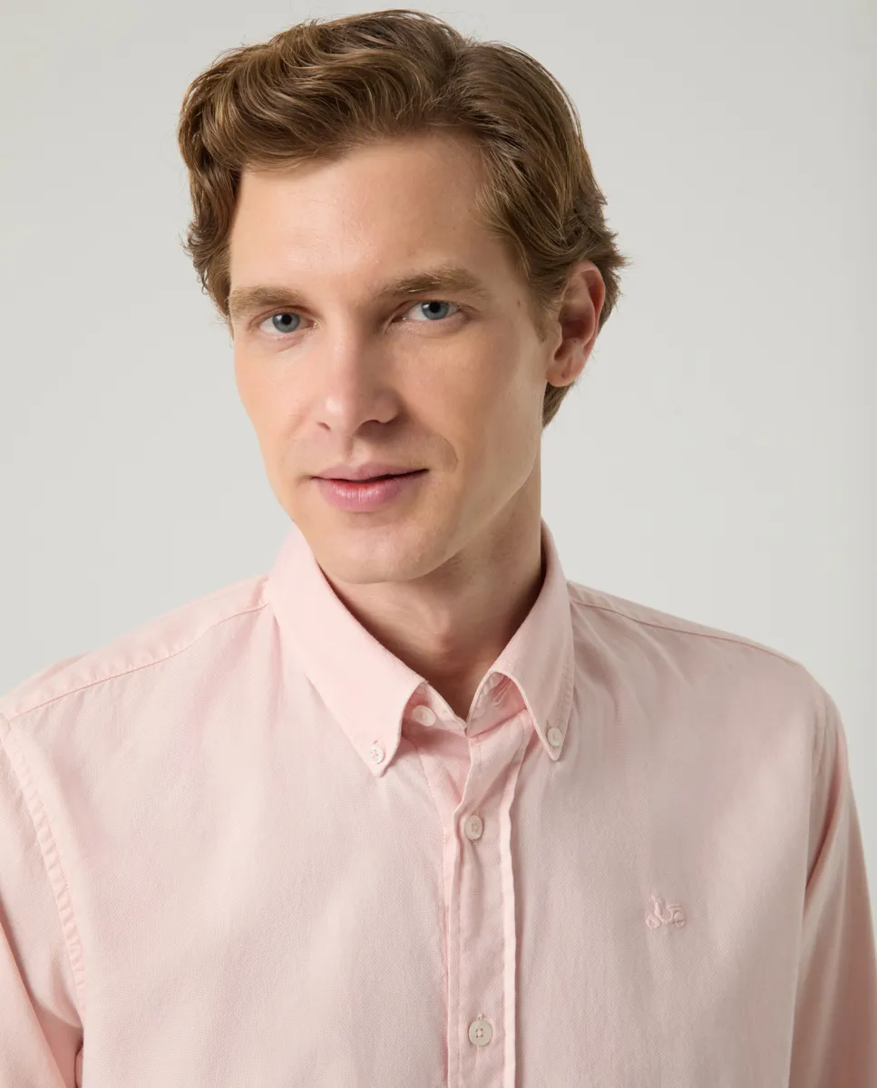Camisa Estructura Pinpoint Rosa Palo - Image 3