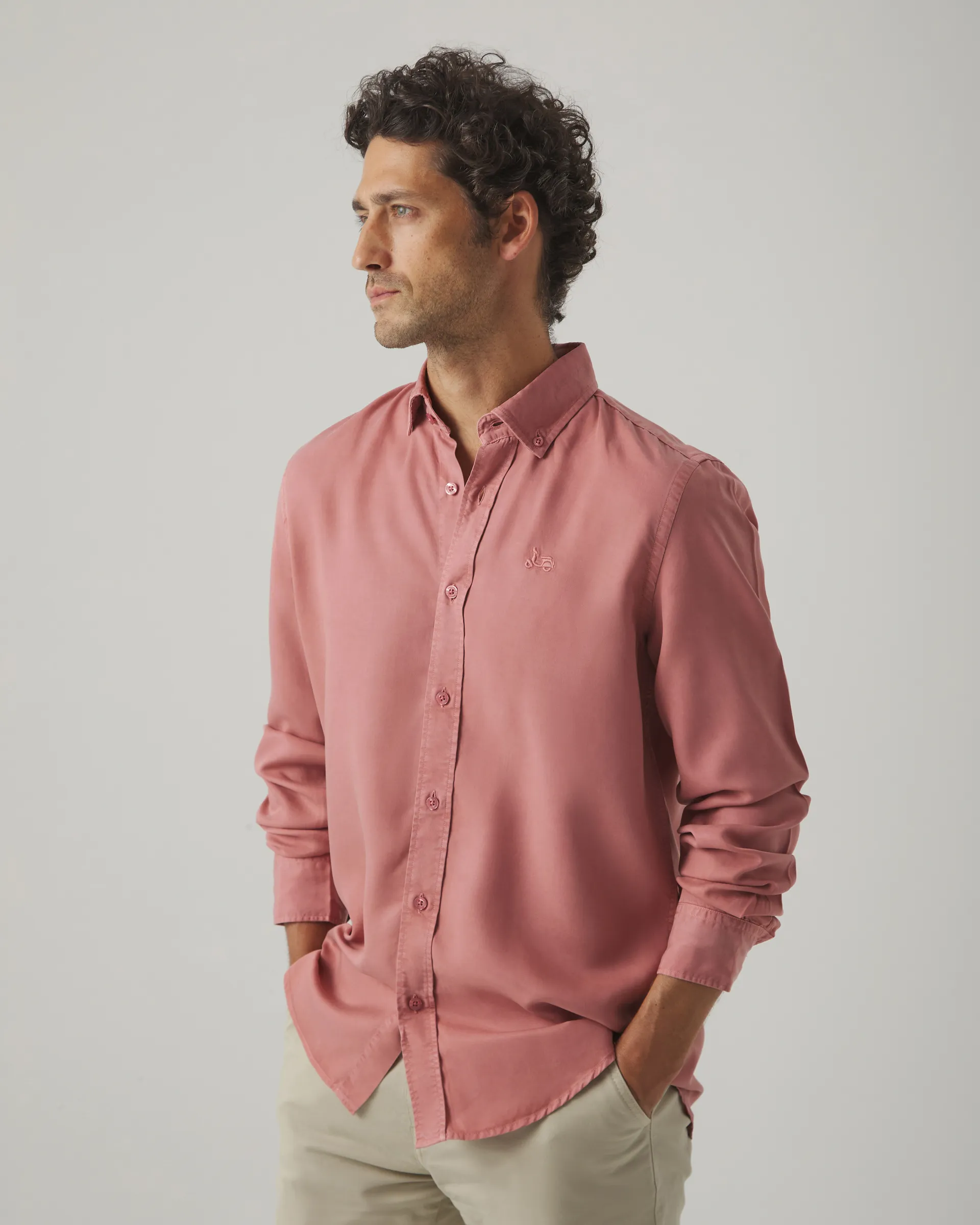Camisa forest tencel burdeos