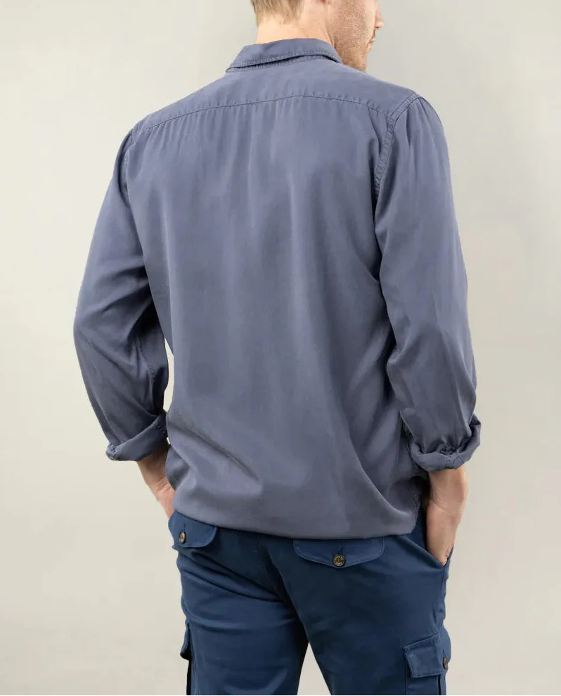 Camisa forest tencel marino - Image 3