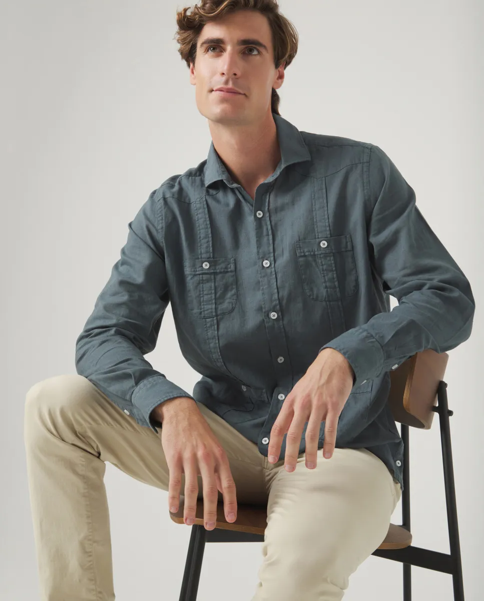 Camisa Guayabera Li-Co Marino - Image 5