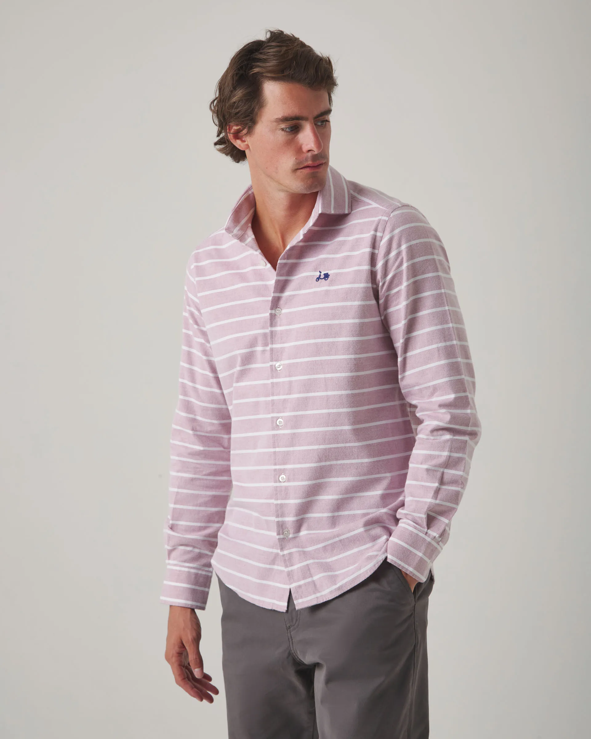 Camisa Horizontal Stripes Burdeos - Image 2