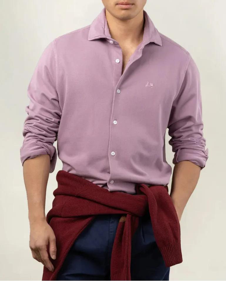 Camisa joy piqué burdeos