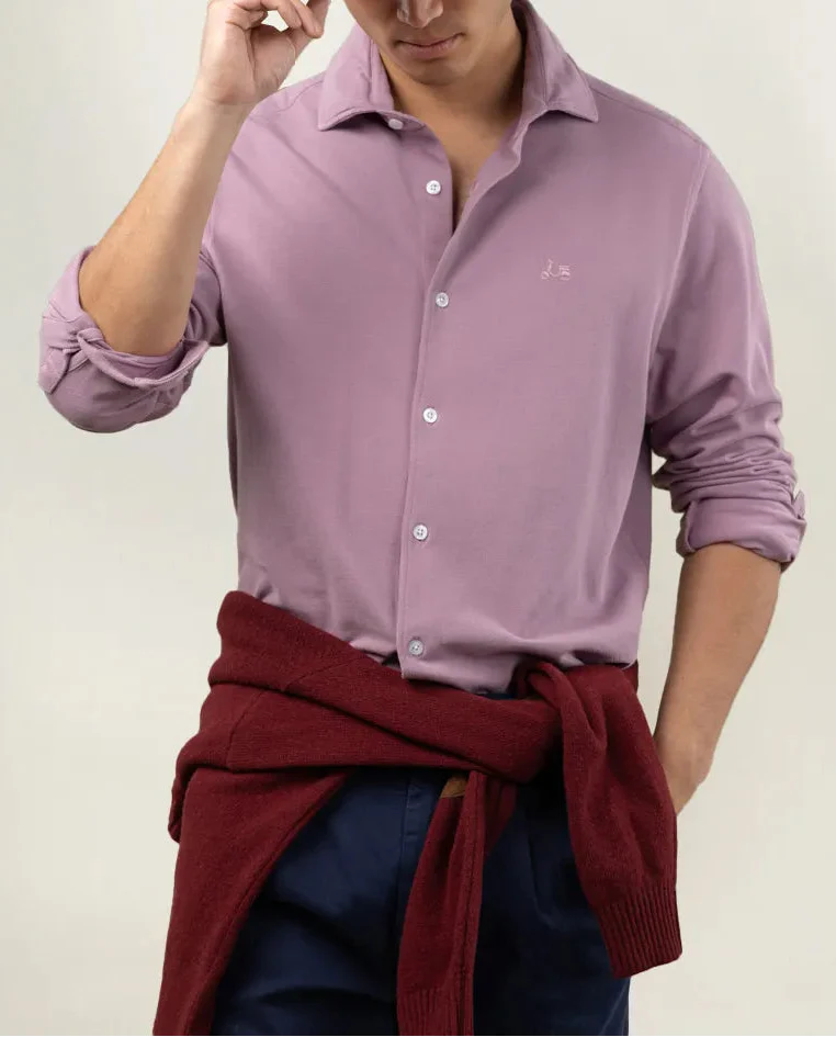 Camisa joy piqué burdeos - Image 4