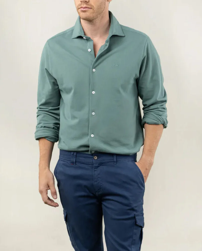 CAMISA JOY PIQUE VERDE OSCURO