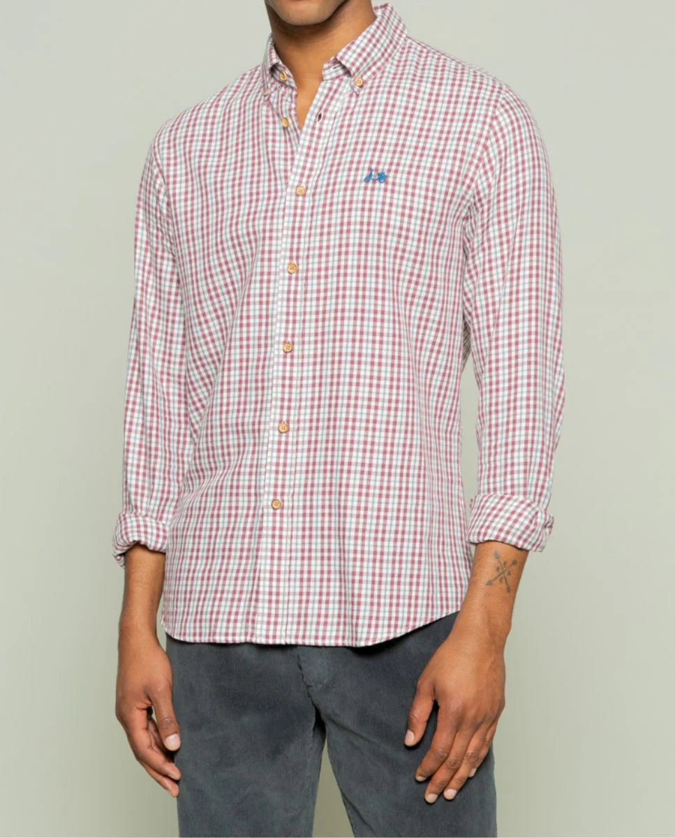 Camisa kenia burdeos