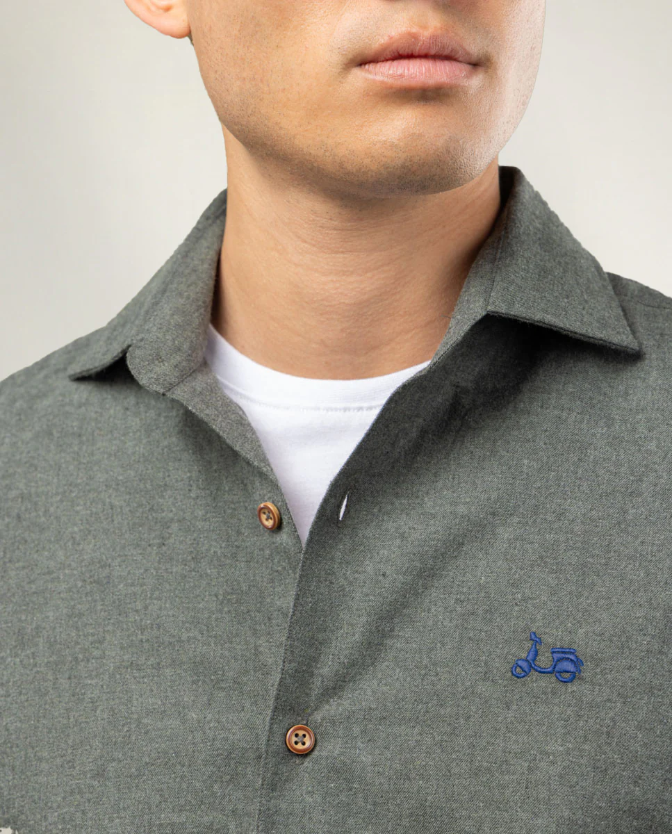 Camisa lord melange verde - Image 2