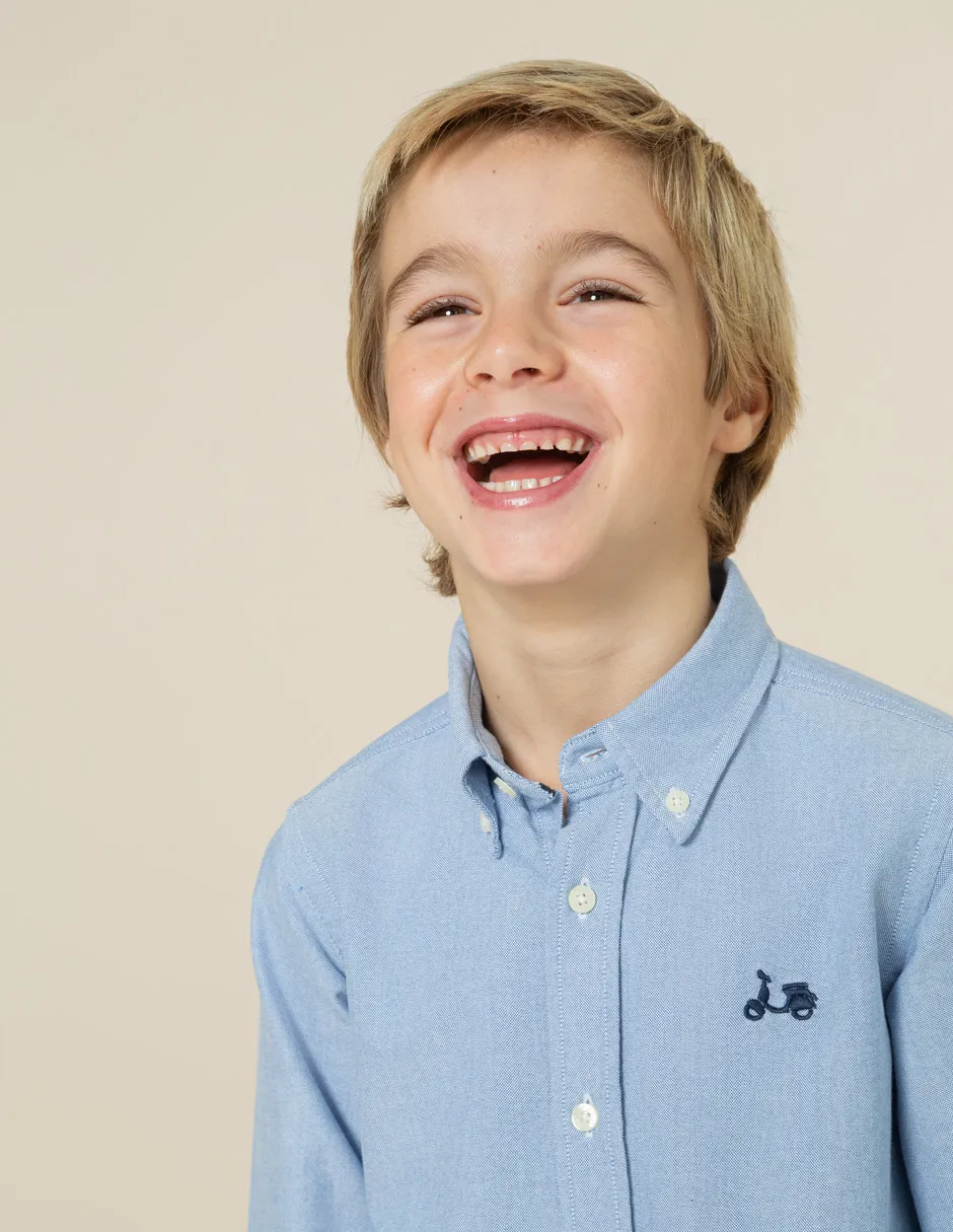 CAMISA NIÑO OXFORD CELESTE - Image 3