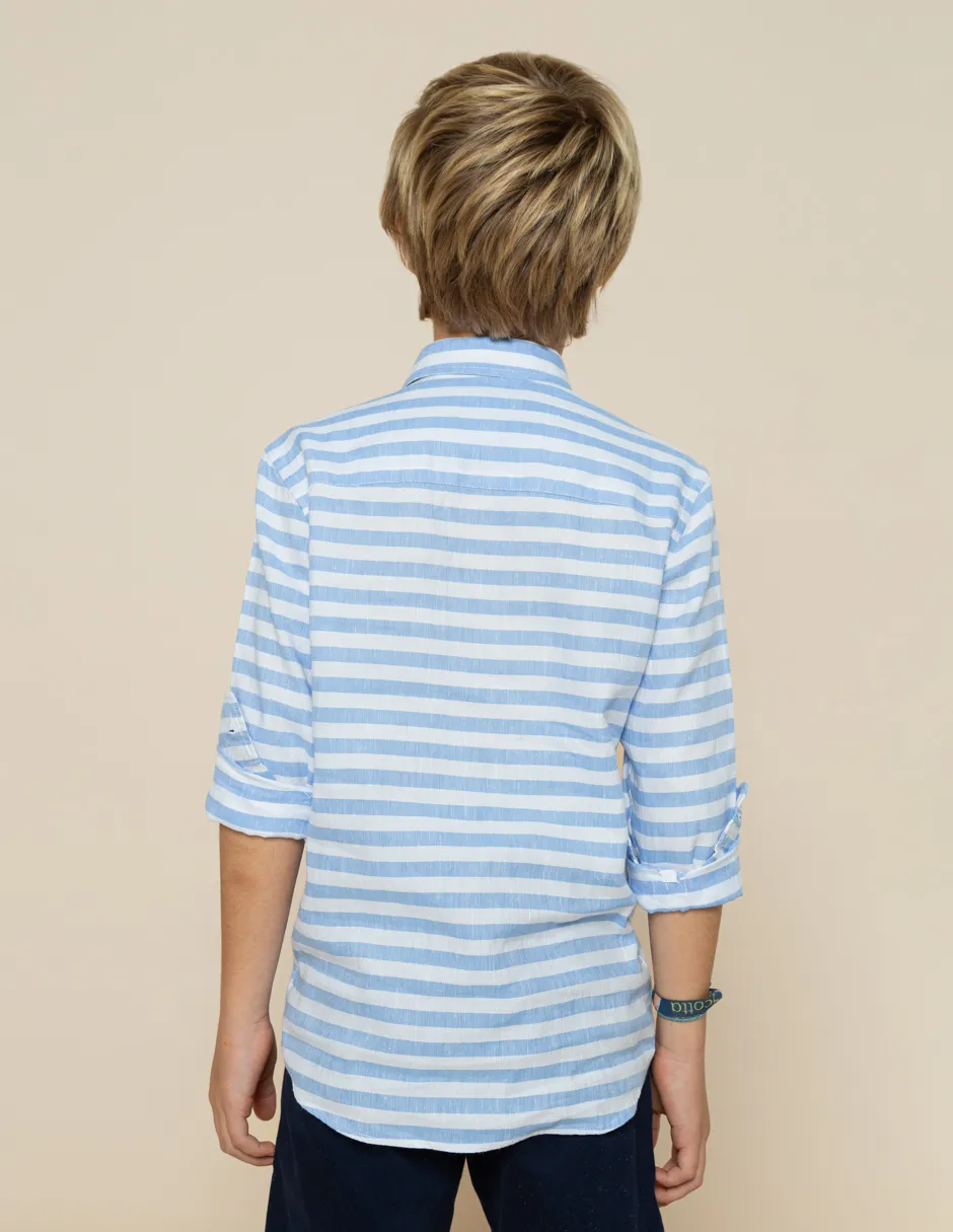 CAMISA NIÑO POLERA LI-CO CELESTE - Image 3