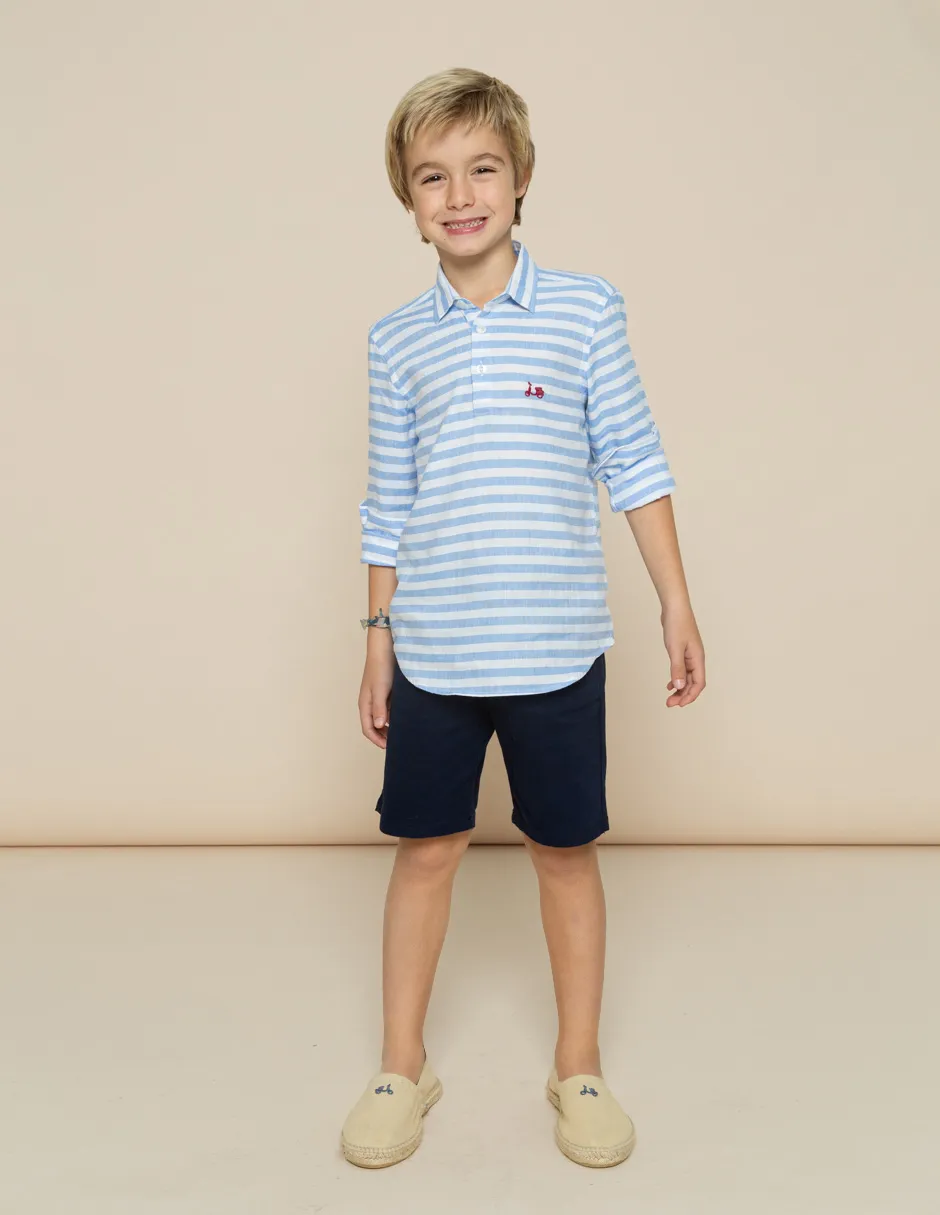 CAMISA NIÑO POLERA LI-CO CELESTE - Image 4