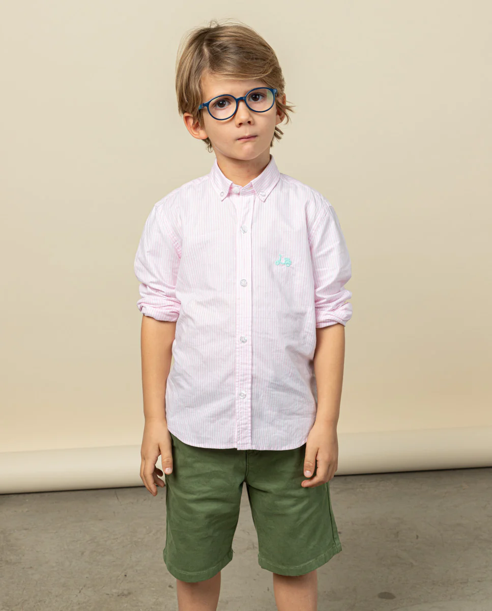 Camisa niño raya river rosa