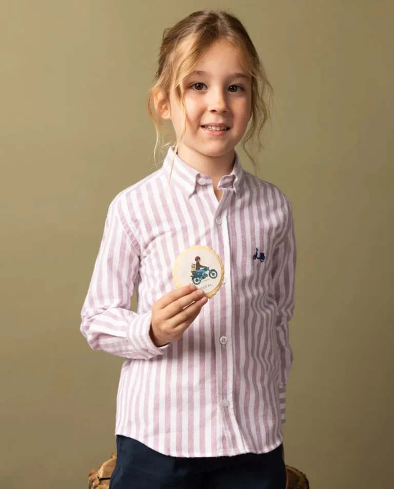 CAMISA NIÑO STRIPES BURDEOS