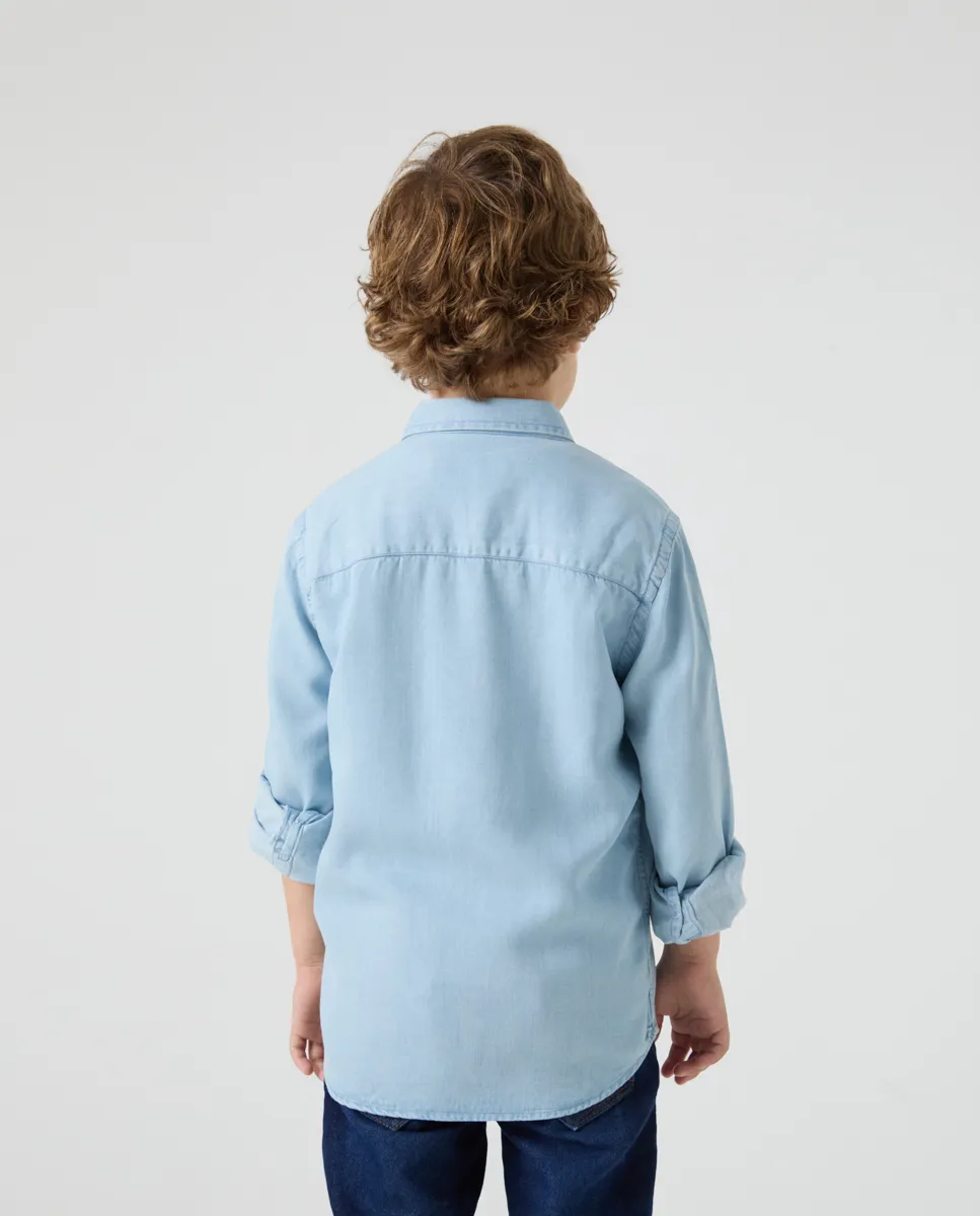 Camisa niño tencel denim claro - Image 3