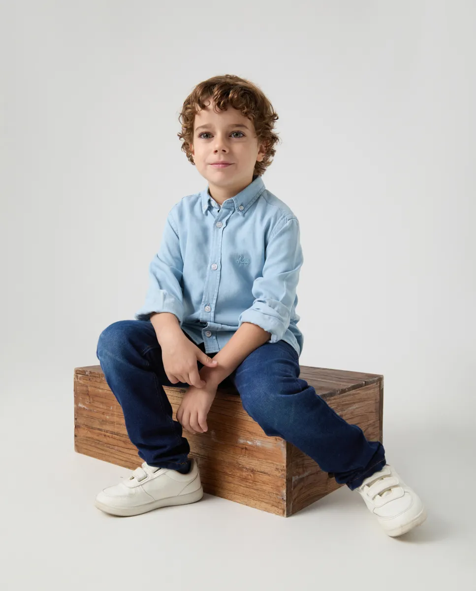 Camisa niño tencel denim claro - Image 6