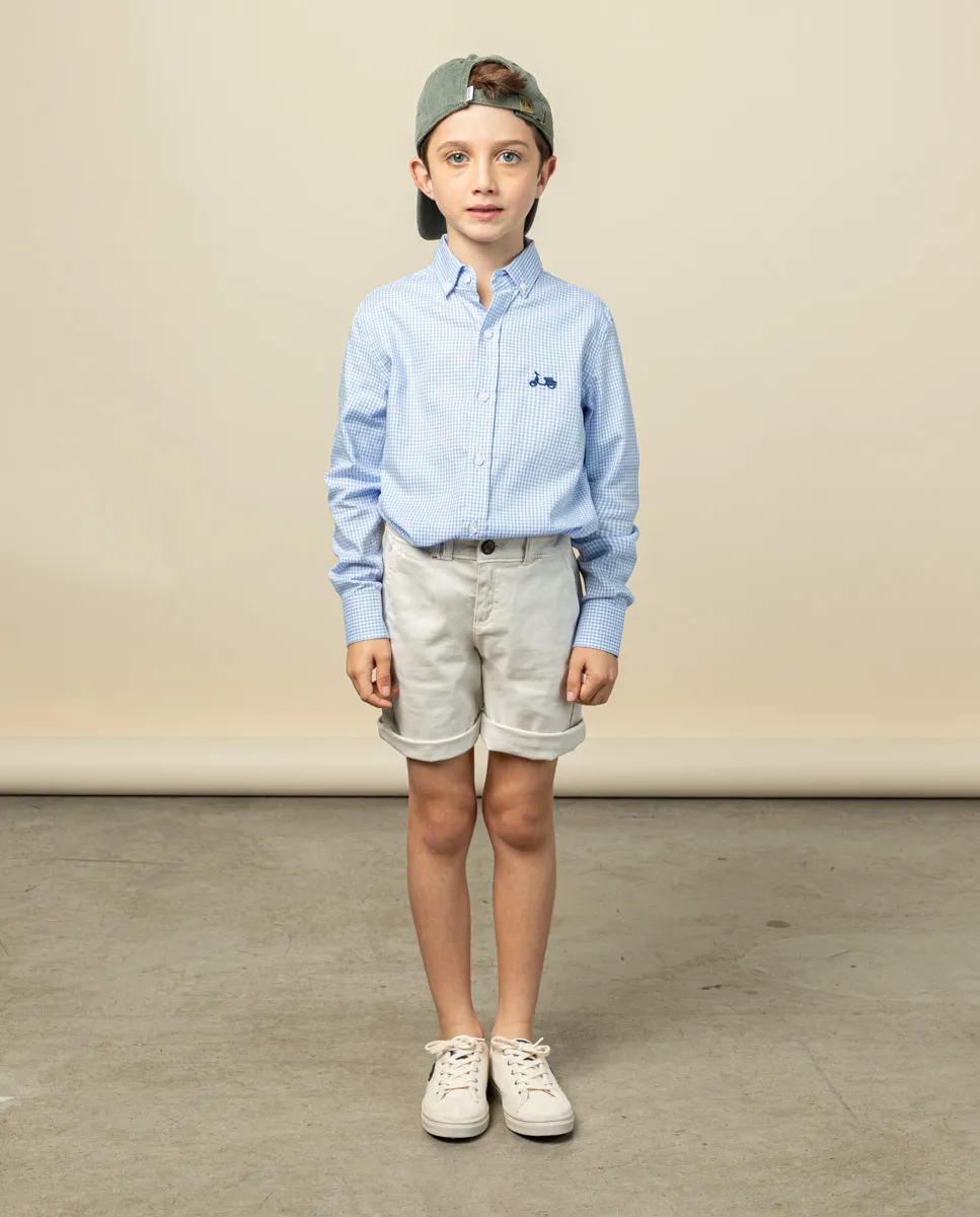 Camisa niño vichy celeste - Image 3