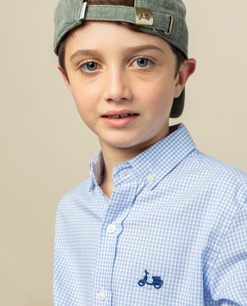 Camisa niño vichy celeste - Image 4