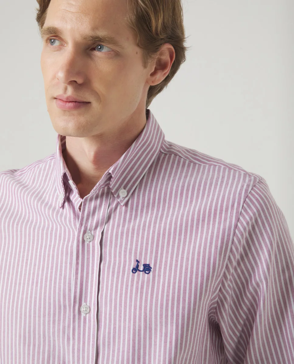 Camisa Oxford Rayas Malva - Image 5