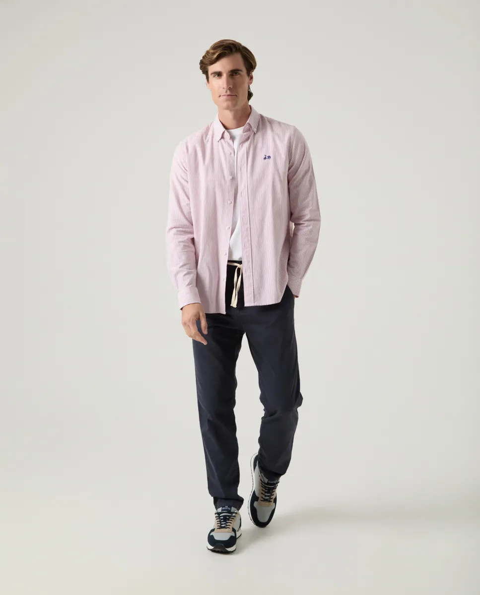 Camisa Oxford Stripes Burdeos - Image 4