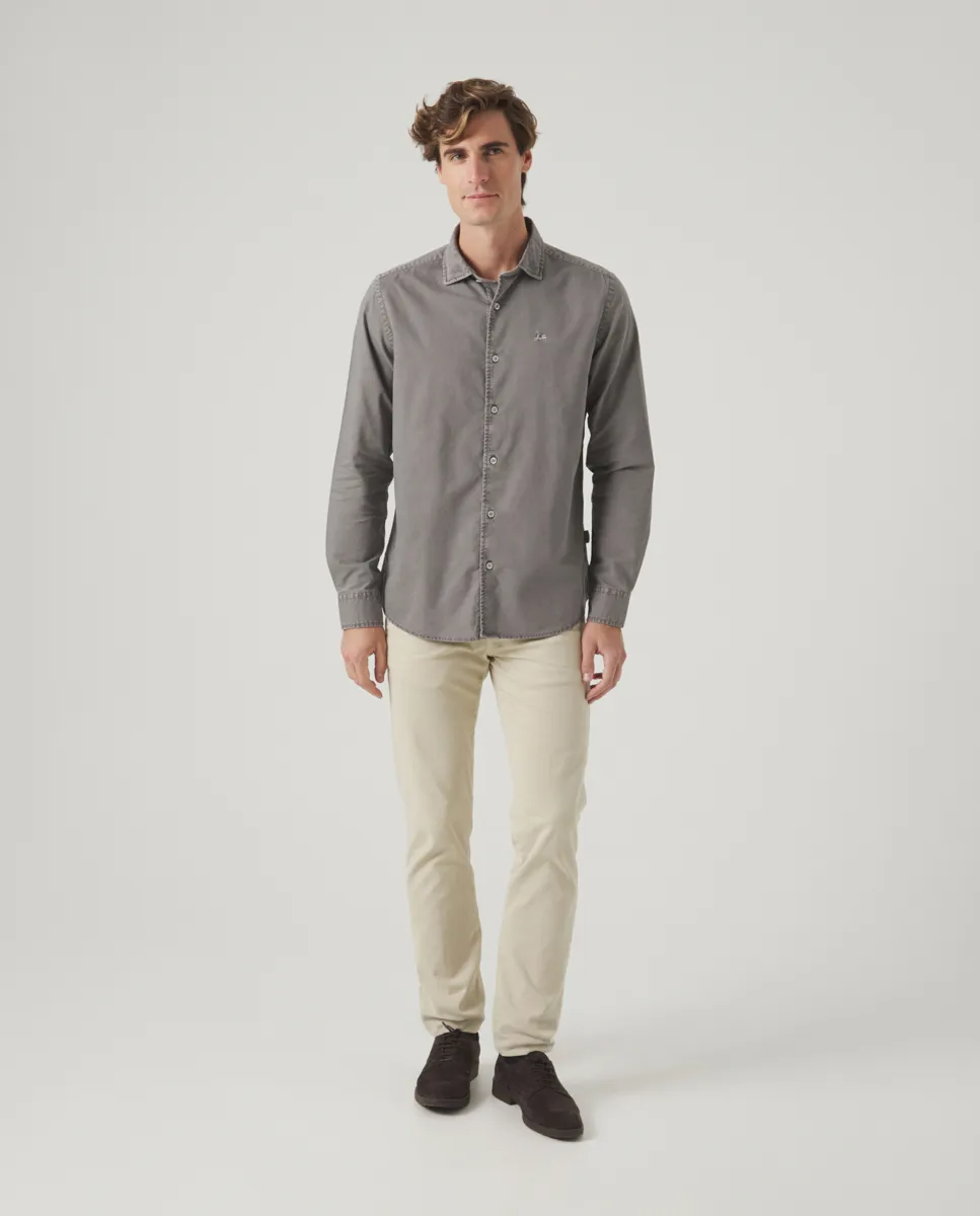Camisa Oxford Tintada Gris - Image 5