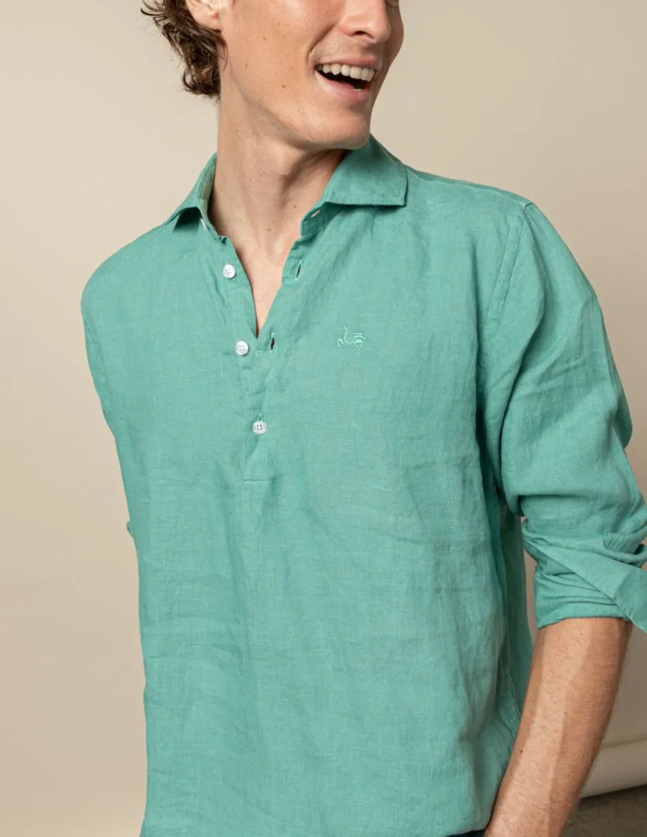 Camisa polera linen verde - Image 2