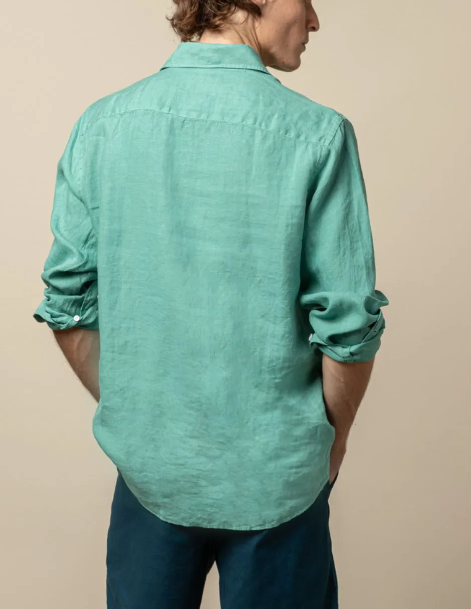 Camisa polera linen verde - Image 3