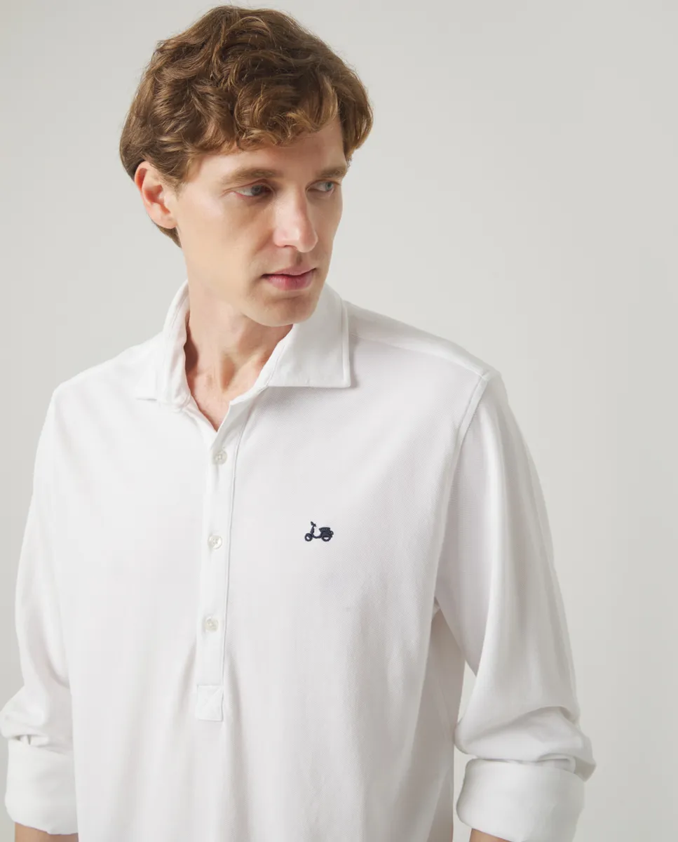 Camisa Polera Piqué Blanco - Image 4