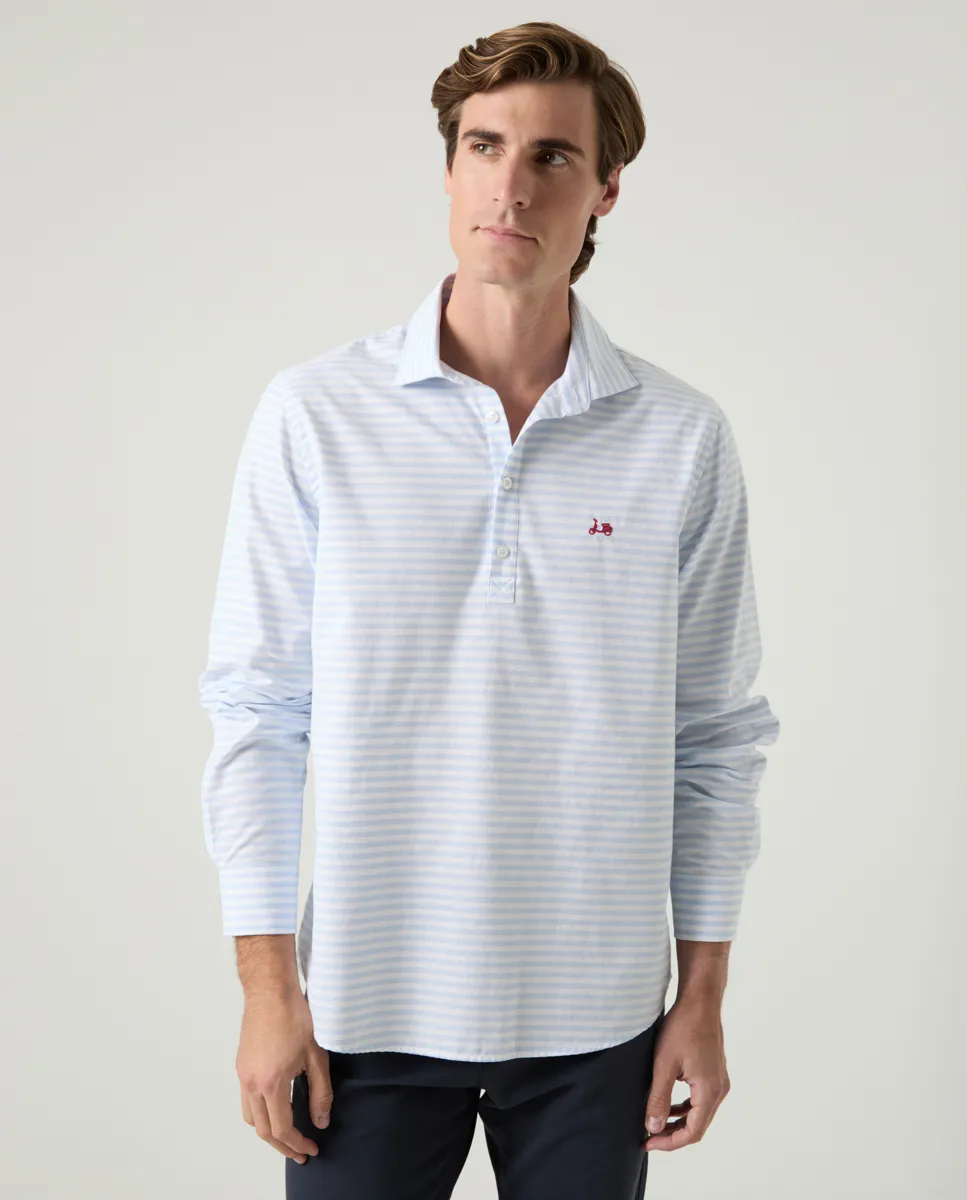 Camisa Polera Quarter Celeste - Image 3