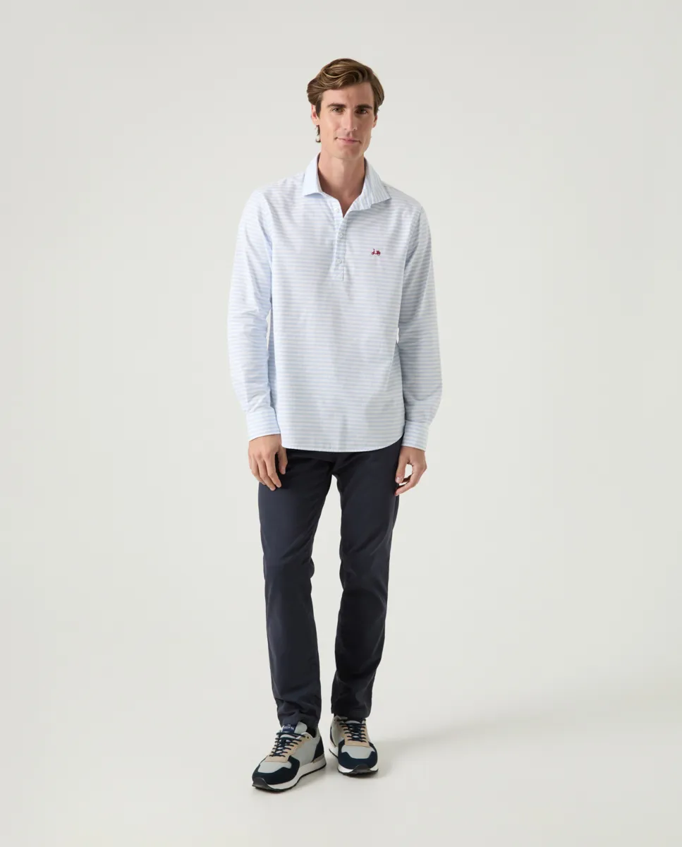 Camisa Polera Quarter Celeste - Image 4