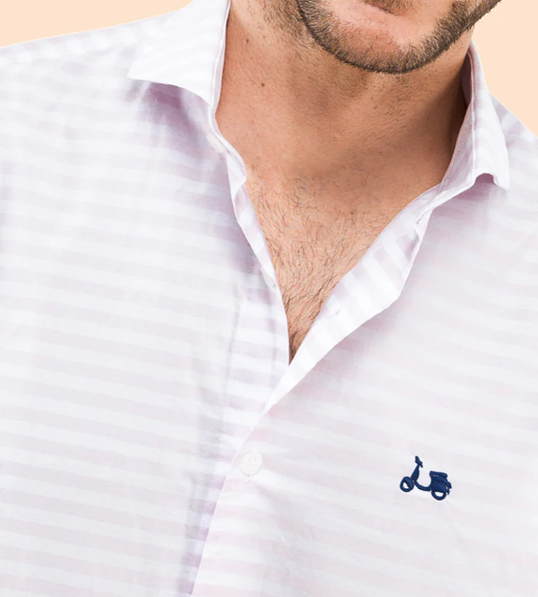 Camisa raya horizontal organico rosa - Image 2