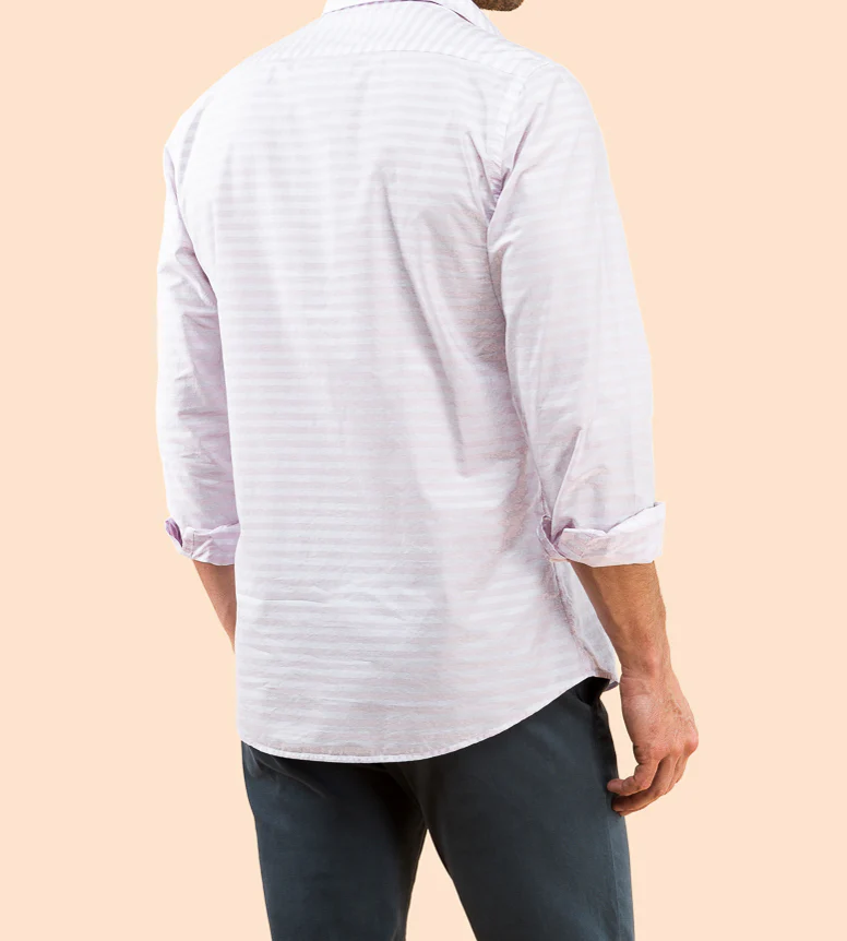 Camisa raya horizontal organico rosa - Image 3