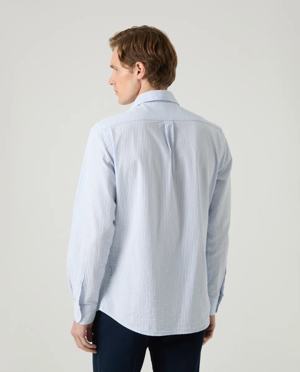 Camisa Raya Seersucker Celeste - Image 3