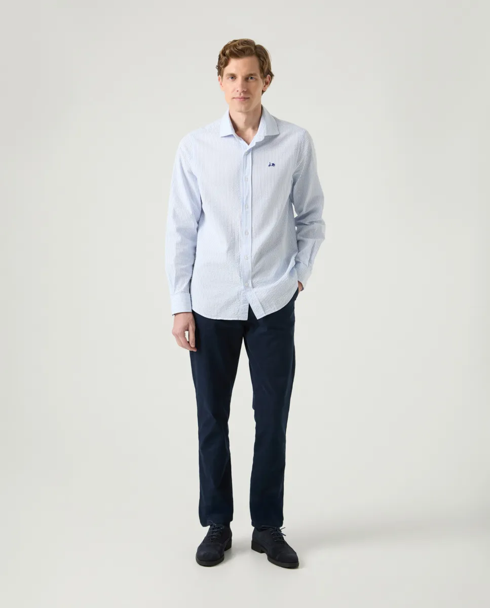 Camisa Raya Seersucker Celeste - Image 5