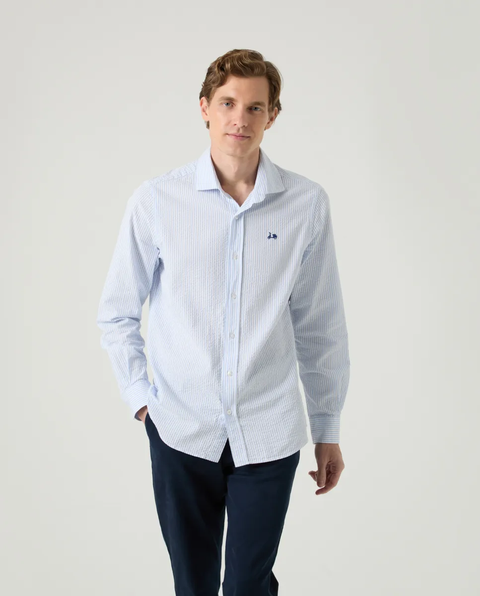 Camisa Raya Seersucker Celeste - Image 6