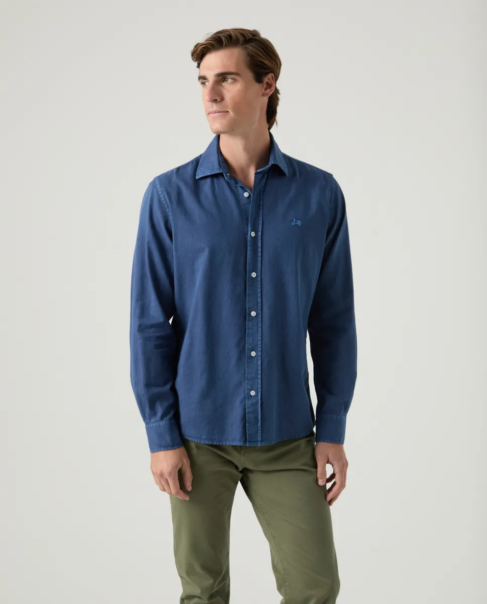 Camisa Sarga Marino
