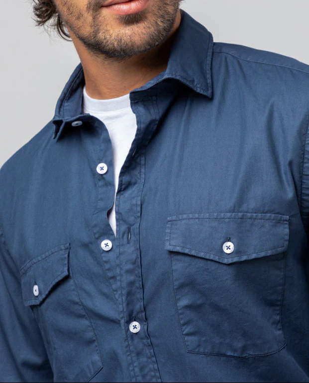 Camisa sarga pocket marino - Image 2