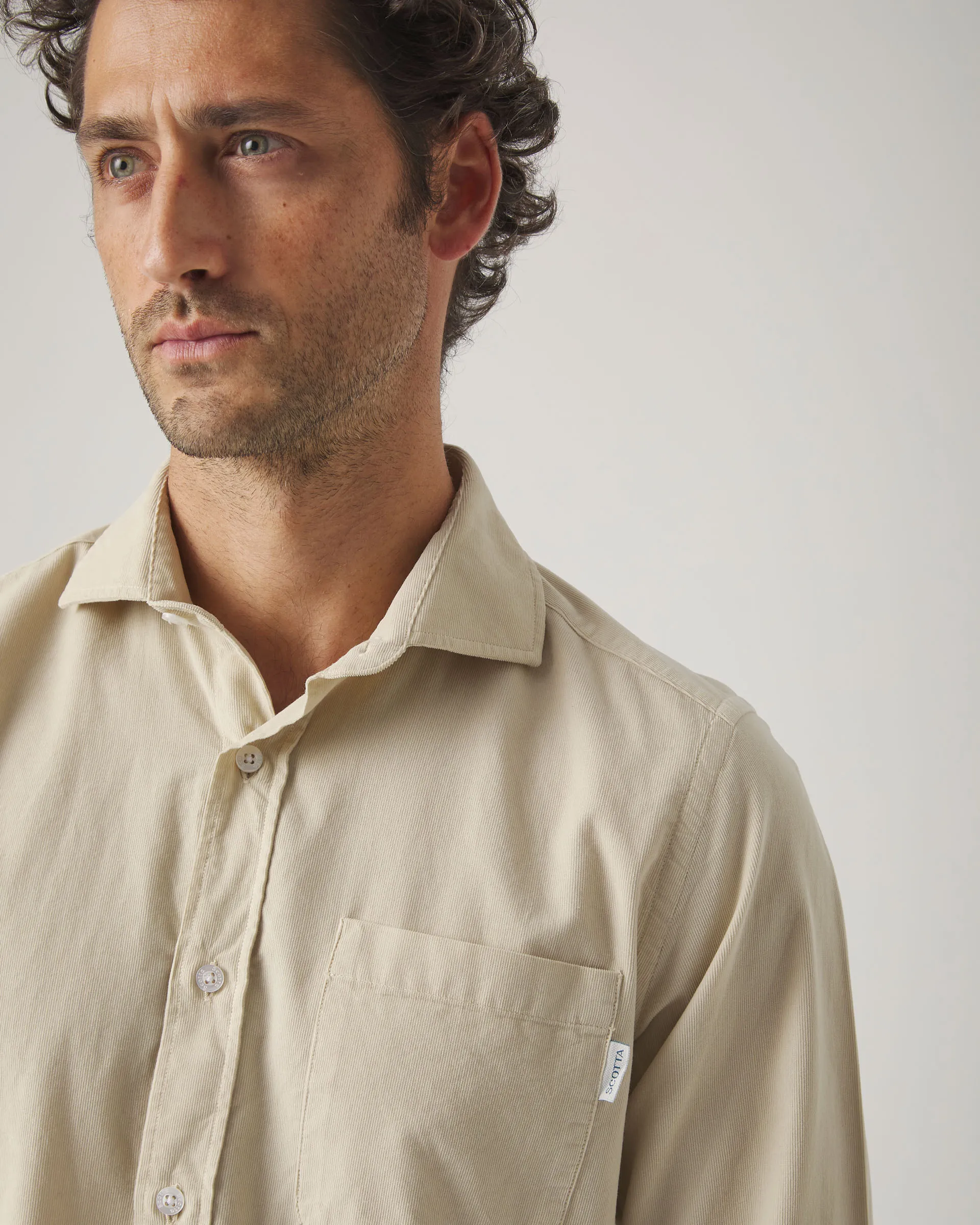 Camisa Wood Pocket Beige - Image 2
