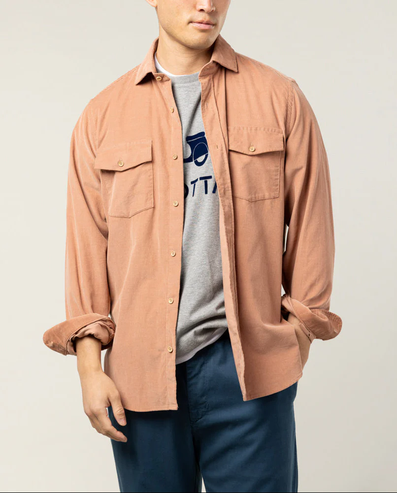 CAMISA WOOD POCKET ROSA