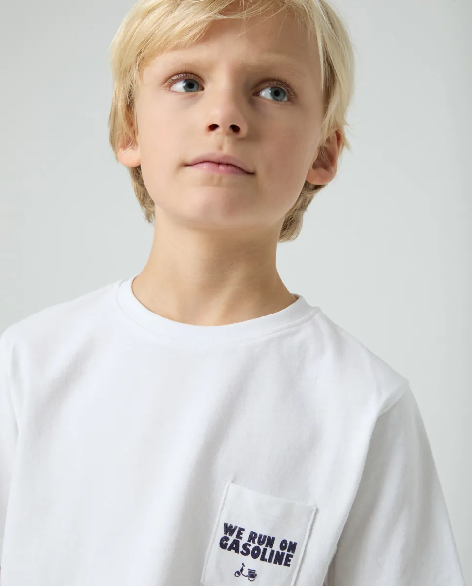 Camiseta Niño Animal Pocket Blanco - Image 4