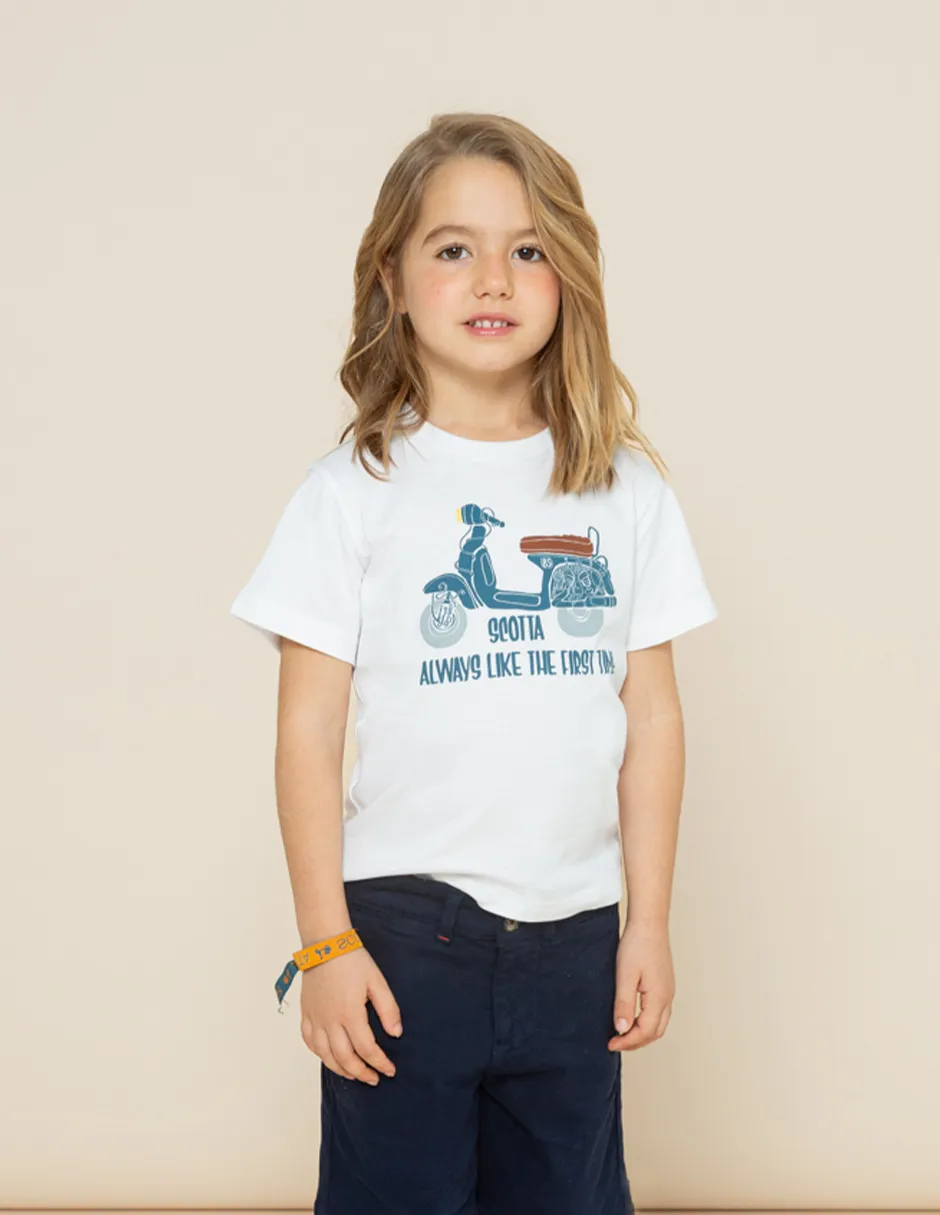 CAMISETA NIÑO CAFE RACER BLANCO - Image 3