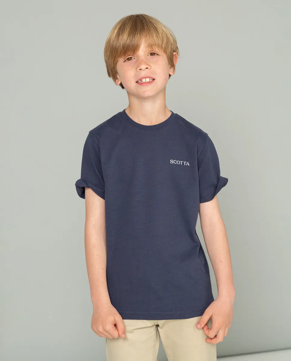 Camiseta Niño Logo Desgastado Azul - Image 3