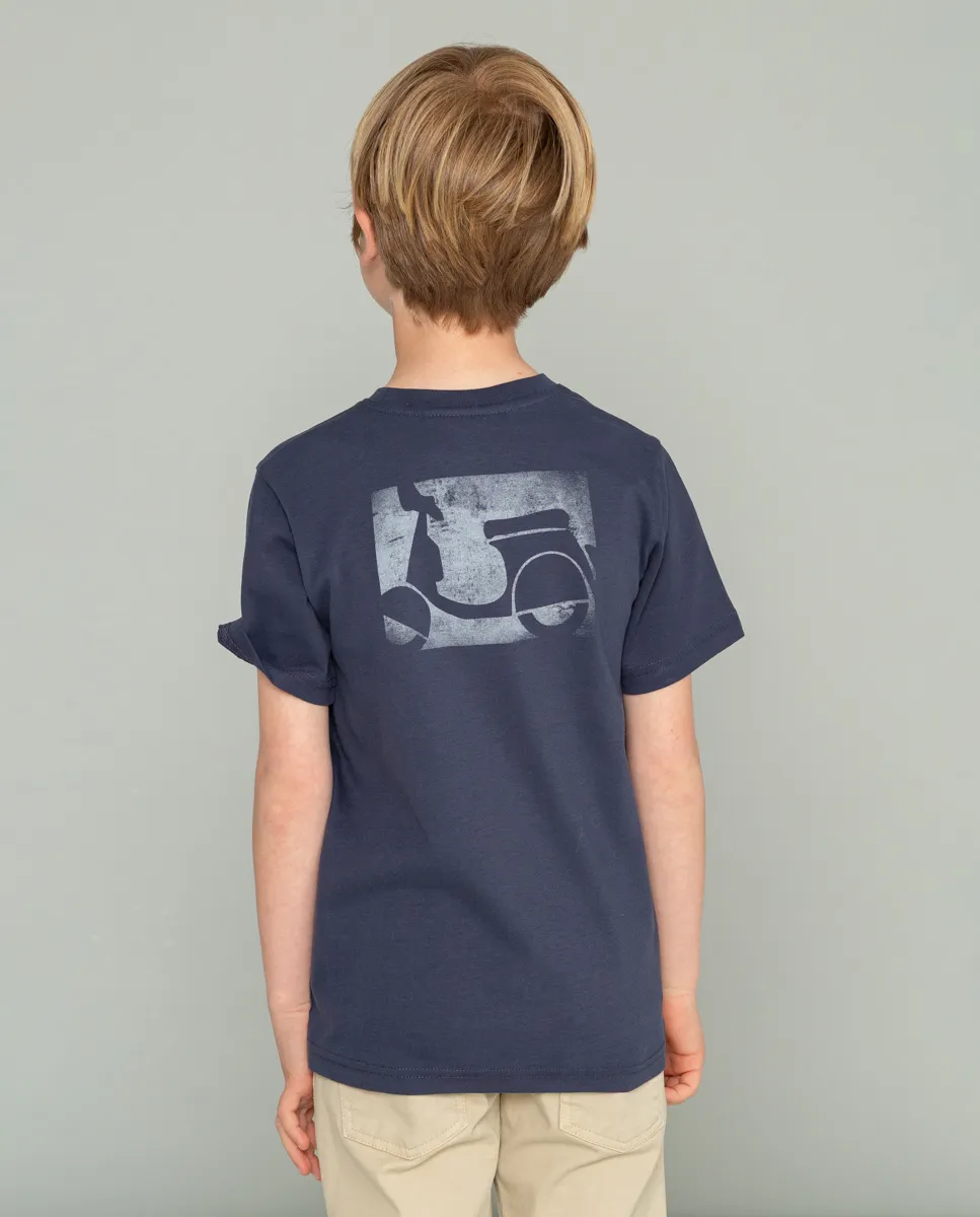 Camiseta Niño Logo Desgastado Azul - Image 4
