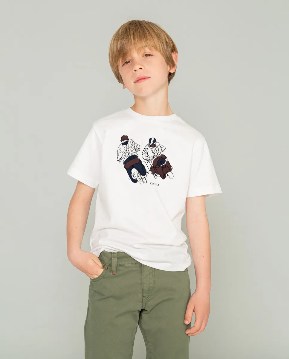 Camiseta niño moto racer blanco - Image 2